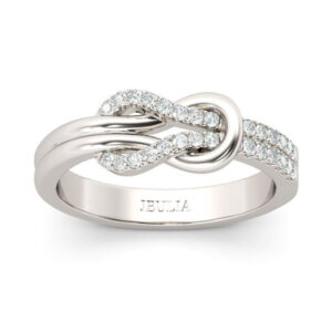 Jeulia Knot Design Sterling Silver Ring